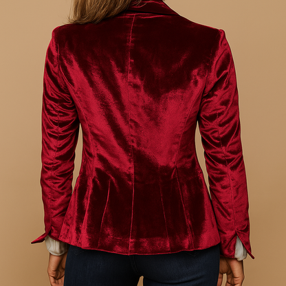 Montrel™ | Blazer rétro slim fit avec revers et poches pour femmes